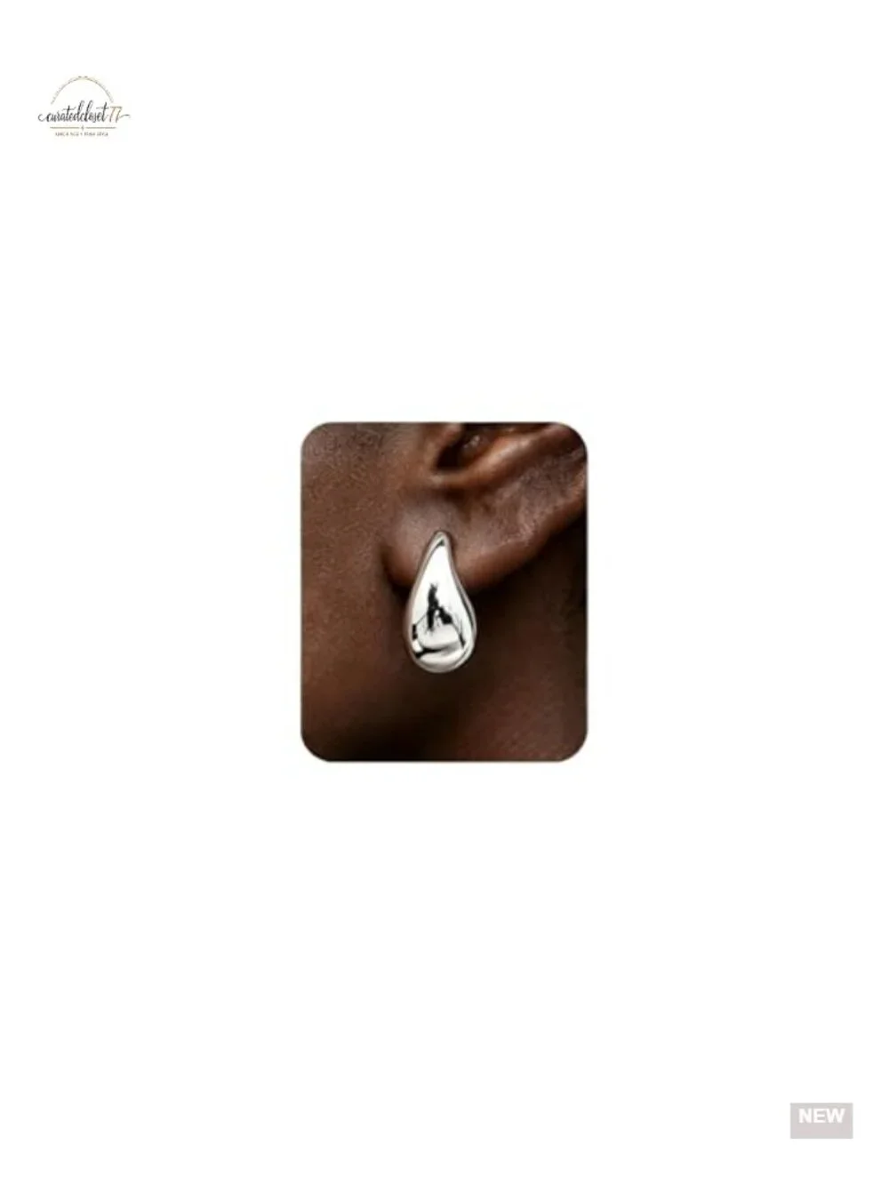 14K Gold Plated Silver Post Teardrop Drop Hoop Earrings Statement Jewelry